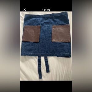 Server’s apron (great for markets or yard sales too) denim & leather